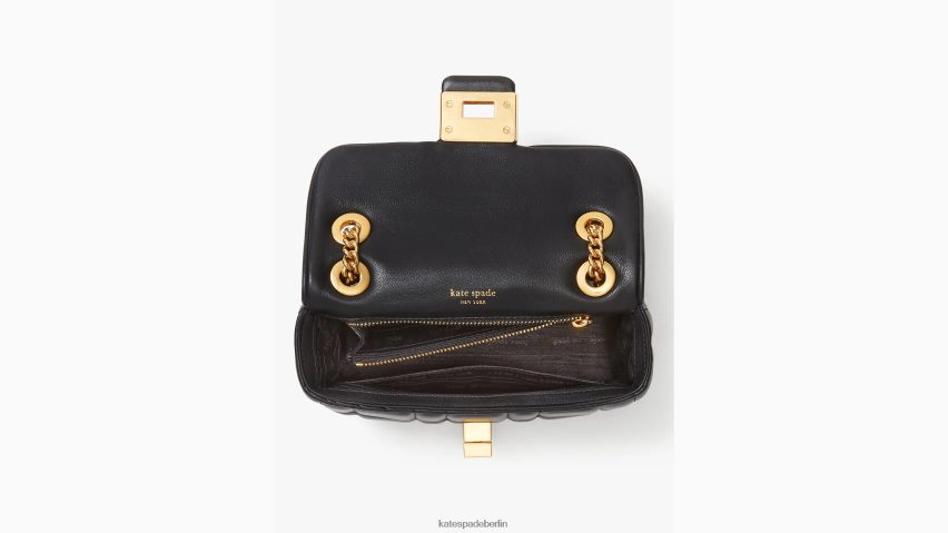 de Kate Spade Frauen Evelyn gesteppte Umhängetasche mit kleiner Schulterpartie Schwarz NB82J2233 Zubehör