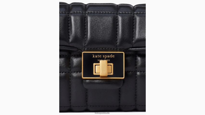 de Kate Spade Frauen Evelyn gesteppte Umhängetasche mit kleiner Schulterpartie Schwarz NB82J2233 Zubehör