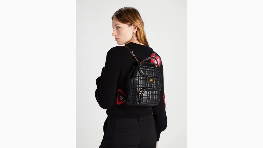 de Kate Spade Frauen Evelyn gesteppter kleiner Rucksack Schwarz NB82J2290 Zubehör