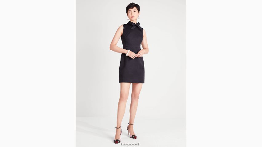 de Kate Spade Frauen Faille-Knotenkleid Schwarz NB82J2852 Bekleidung