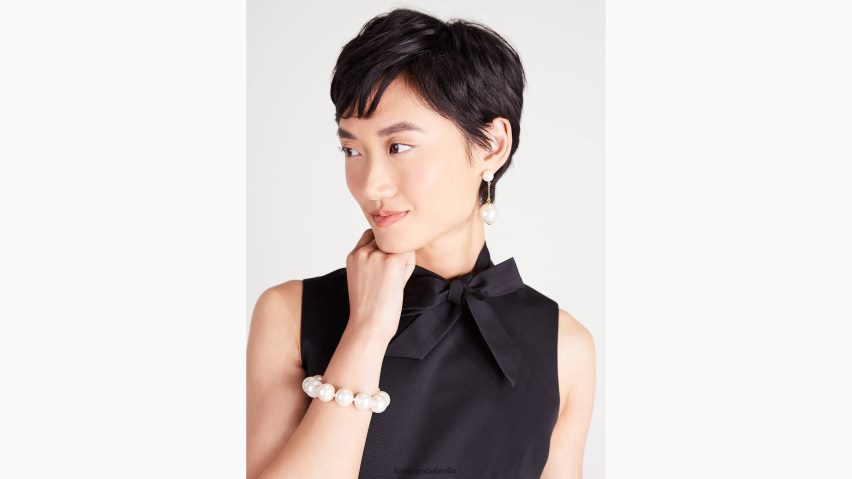 de Kate Spade Frauen Faille-Knotenkleid Schwarz NB82J2852 Bekleidung