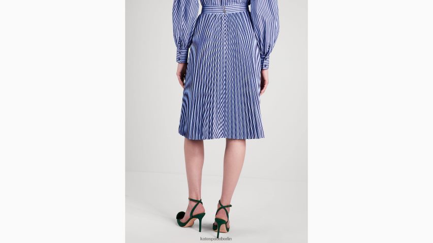 de Kate Spade Frauen Faltenrock mit Gebäckstreifen Citrinblau NB82J2892 Bekleidung