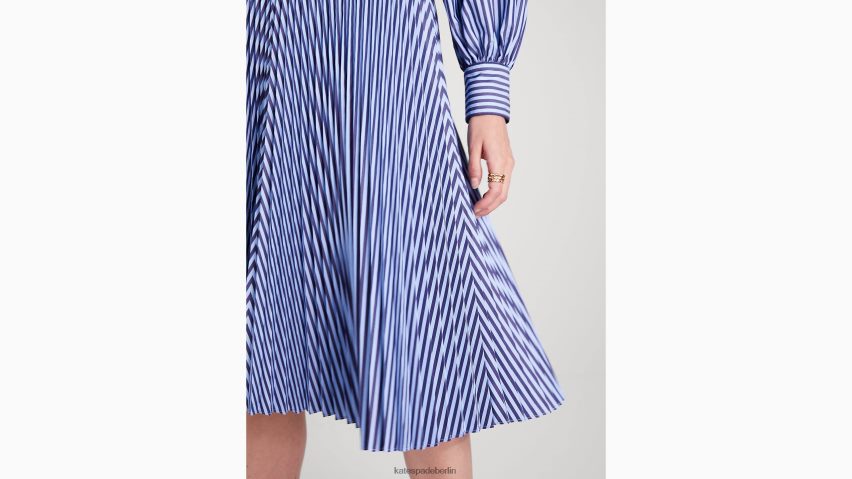 de Kate Spade Frauen Faltenrock mit Gebäckstreifen Citrinblau NB82J2892 Bekleidung