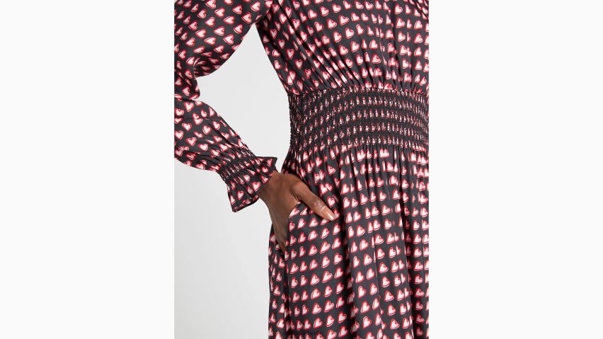 de Kate Spade Frauen Fancy Hearts Waverly Kleid schwarz-multi NB82J2901 Bekleidung