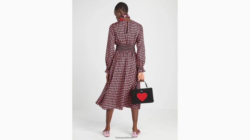 de Kate Spade Frauen Fancy Hearts Waverly Kleid schwarz-multi NB82J2901 Bekleidung