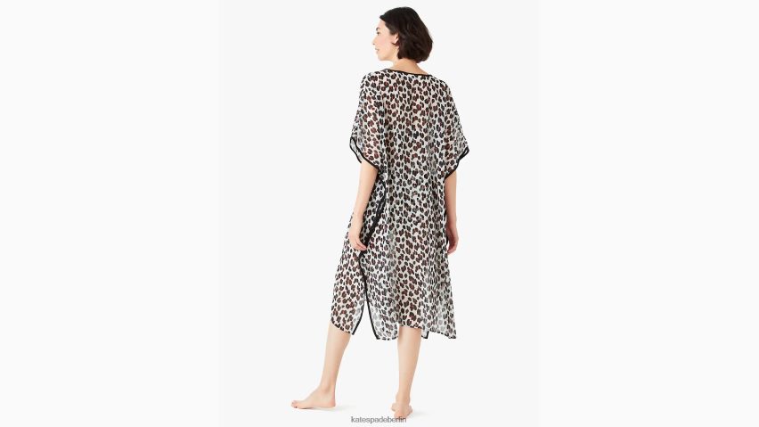 de Kate Spade Frauen Fidschi-katzenartiger langer Überwurfkaftan Schwarz NB82J2964 Bekleidung