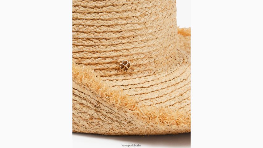de Kate Spade Frauen Fischerhut aus Stroh mit Fransen natürlich NB82J21256 Zubehör