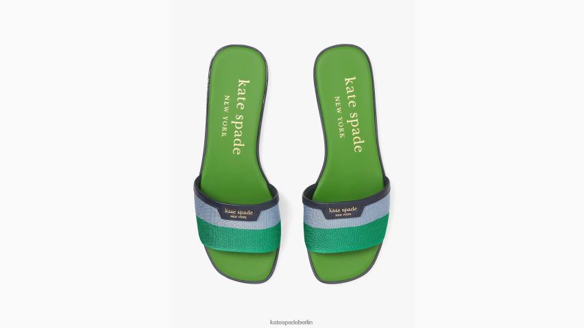 de Kate Spade Frauen Flash-Slide-Sandalen Grün blau NB82J2497 Schuhwerk