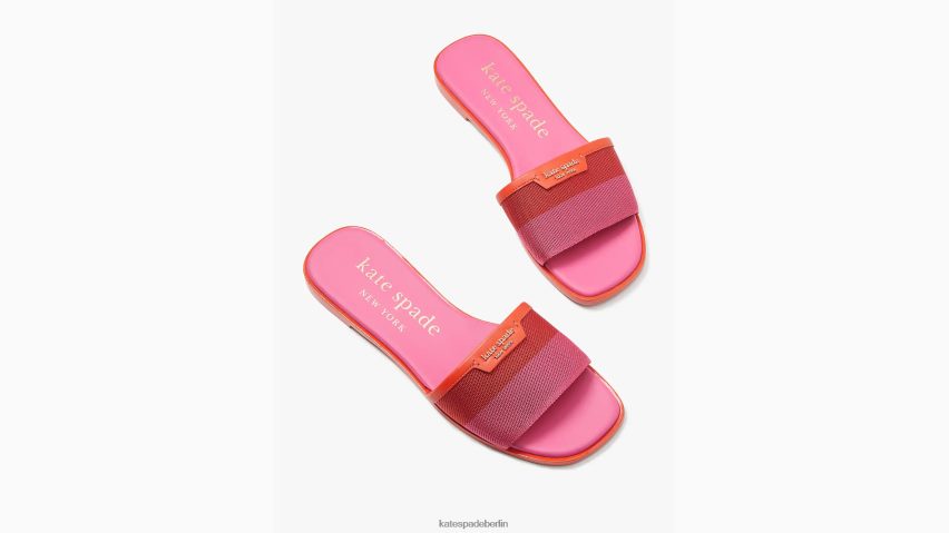de Kate Spade Frauen Flash-Slide-Sandalen festliche rosa/erbstücktomate NB82J2498 Schuhwerk