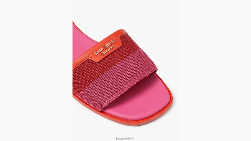 de Kate Spade Frauen Flash-Slide-Sandalen festliche rosa/erbstücktomate NB82J2498 Schuhwerk