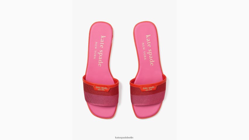 de Kate Spade Frauen Flash-Slide-Sandalen festliche rosa/erbstücktomate NB82J2498 Schuhwerk