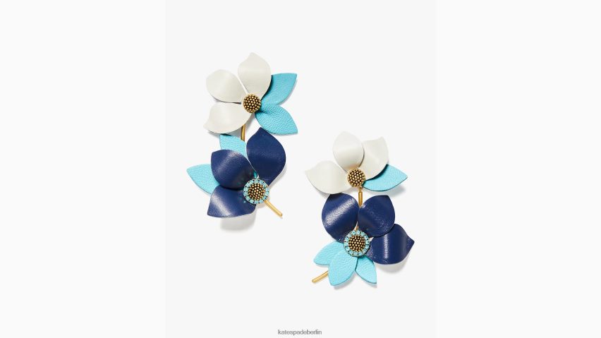 de Kate Spade Frauen Flower-Power-Lederohrringe Marine-Multi NB82J21016 Zubehör