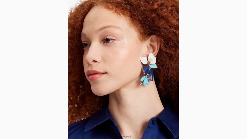 de Kate Spade Frauen Flower-Power-Lederohrringe Marine-Multi NB82J21016 Zubehör