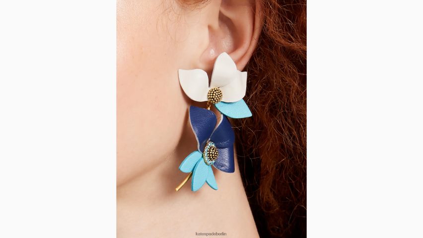 de Kate Spade Frauen Flower-Power-Lederohrringe Marine-Multi NB82J21016 Zubehör