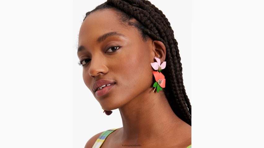 de Kate Spade Frauen Flower-Power-Lederohrringe rot multi NB82J21015 Zubehör