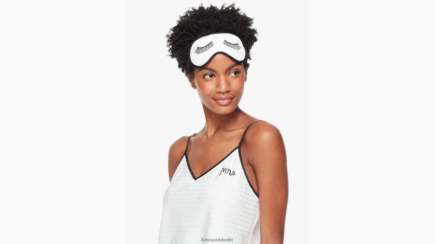 de Kate Spade Frauen Frau Pyjama-Set mit Schlafmaske cremefarben NB82J2846 Bekleidung