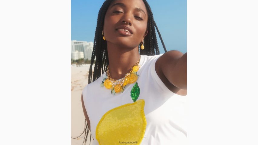 de Kate Spade Frauen Fresh-Squeeze-Statement-Halskette gelbes Multi NB82J2999 Zubehör