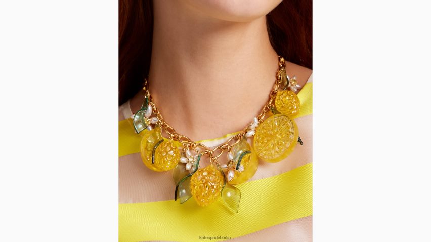 de Kate Spade Frauen Fresh-Squeeze-Statement-Halskette gelbes Multi NB82J2999 Zubehör