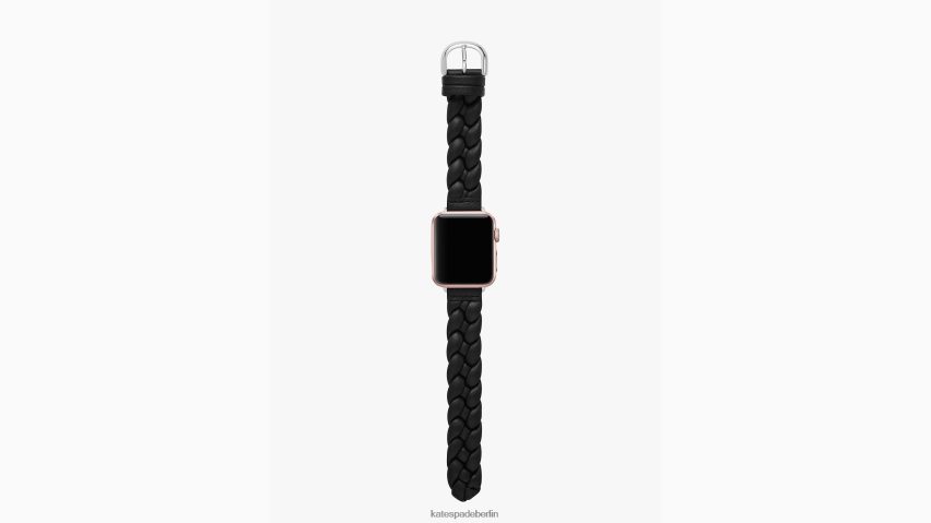 de Kate Spade Frauen Geflochtenes Lederband 38–49 mm für Apple Watch Schwarz NB82J21119 Zubehör