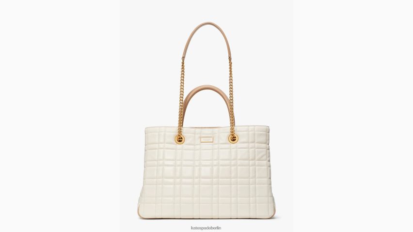 de Kate Spade Frauen Gesteppte mittelgroße wandelbare Shopper-Tasche „Evelyn“ Elfenbein NB82J2275 Zubehör