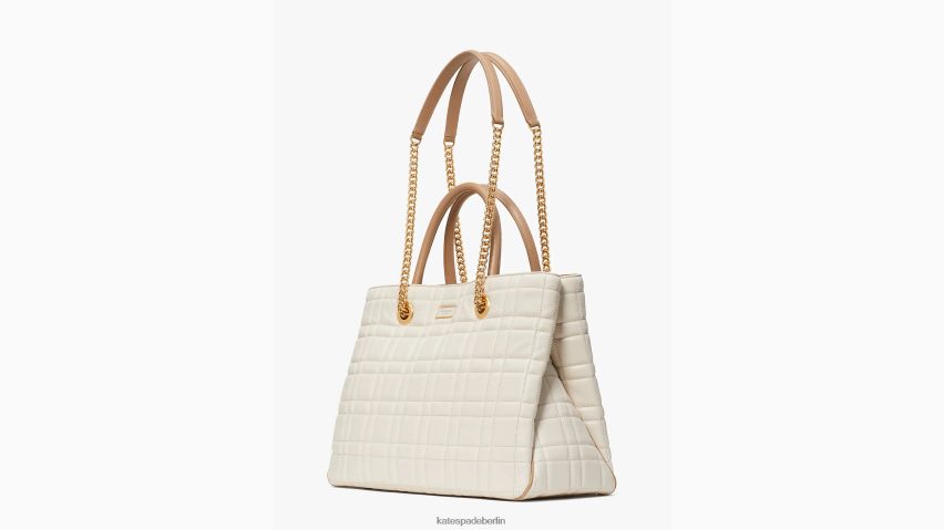 de Kate Spade Frauen Gesteppte mittelgroße wandelbare Shopper-Tasche „Evelyn“ Elfenbein NB82J2275 Zubehör