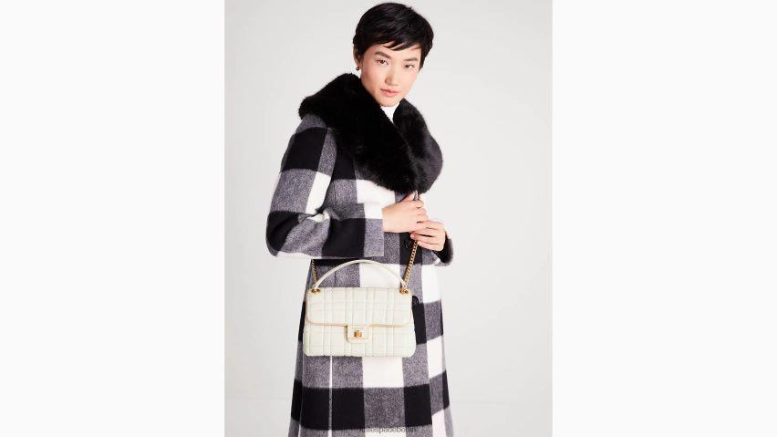 de Kate Spade Frauen Gesteppte mittelgroße wandelbare Umhängetasche von Evelyn Elfenbein NB82J2318 Zubehör