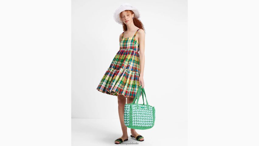 de Kate Spade Frauen Gestuftes Minikleid mit Küstenkaromuster multi NB82J2728 Bekleidung