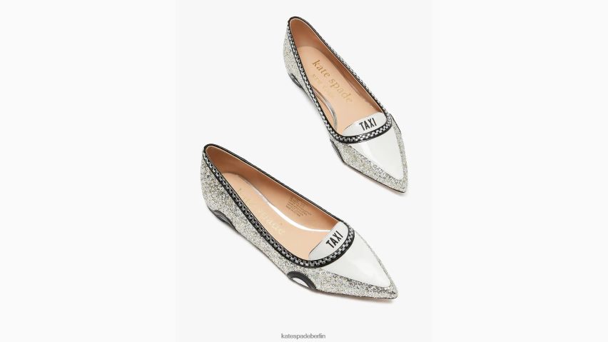 de Kate Spade Frauen Gogo-Taxi-Wohnungen Silber Gold NB82J2649 Schuhwerk