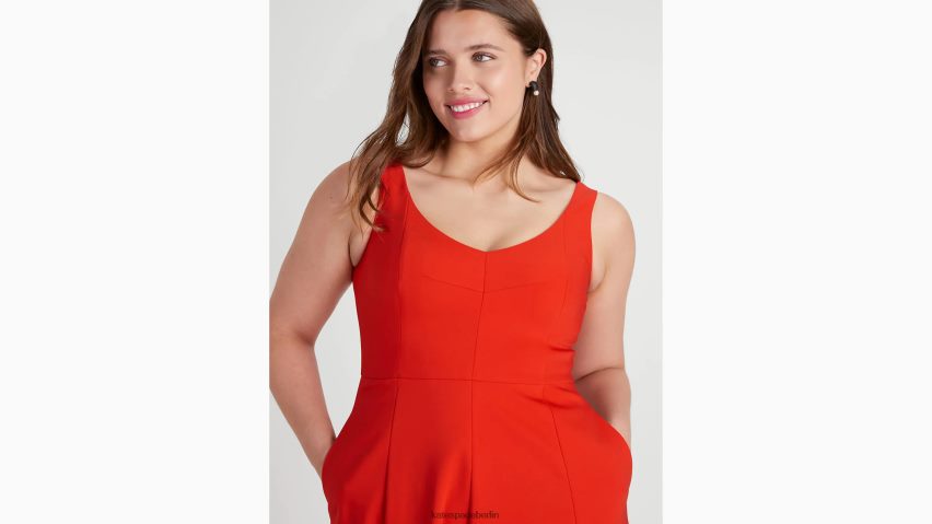 de Kate Spade Frauen Grace-Kleid aus Twill frische Tomate NB82J2699 Bekleidung