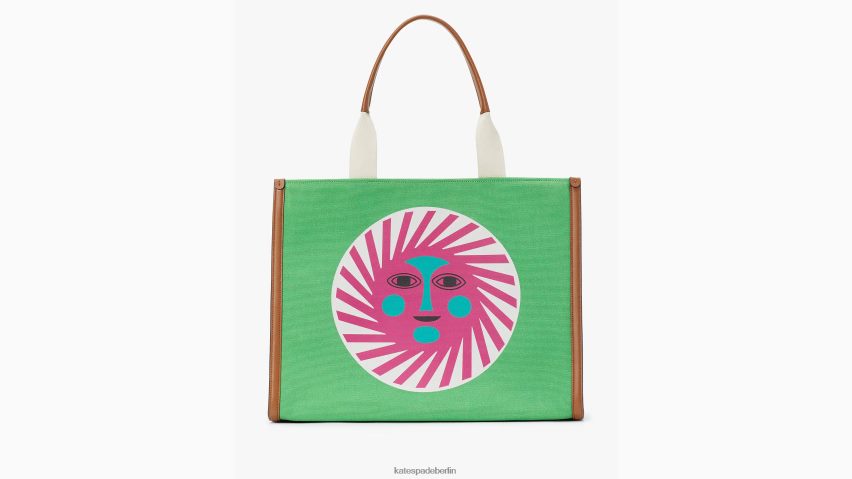 de Kate Spade Frauen Große Canvas-Tasche von Alexander Girard x New York Grün NB82J217 Zubehör