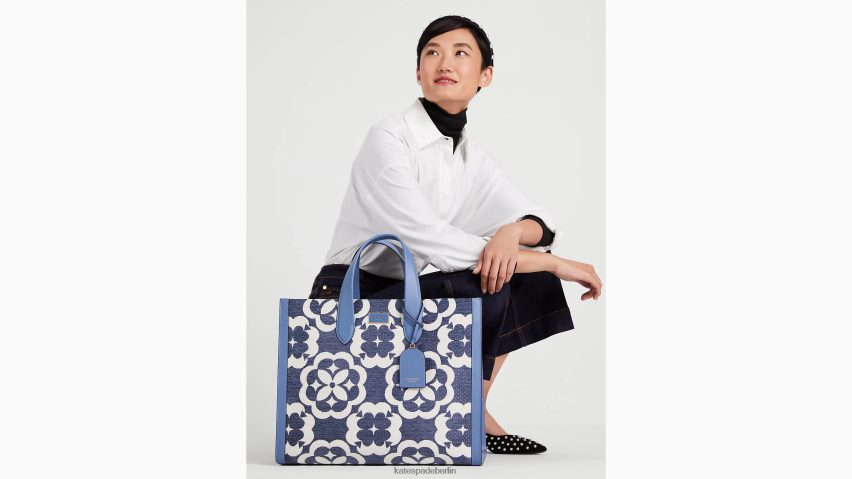 de Kate Spade Frauen Große Chenille-Tasche mit Blumenmonogramm „Manhattan“ mantablau multi NB82J2308 Zubehör