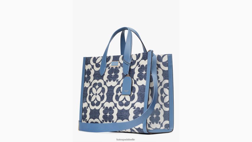 de Kate Spade Frauen Große Chenille-Tasche mit Blumenmonogramm „Manhattan“ mantablau multi NB82J2308 Zubehör