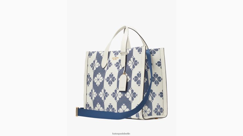 de Kate Spade Frauen Große Manhattan-Tasche aus zweifarbigem Canvas mit Blumenmuster Halo weiß multi NB82J2186 Zubehör