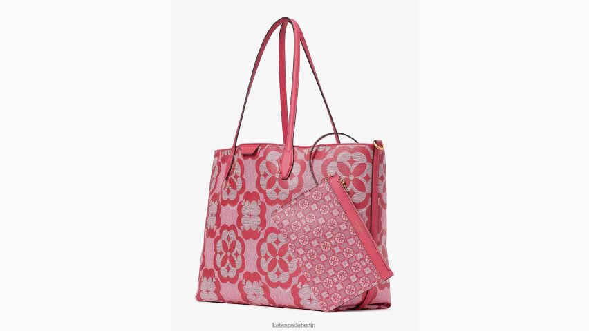 de Kate Spade Frauen Große Sutton-Tasche mit Blumenmonogramm Himbeermarmelade multi NB82J2202 Zubehör