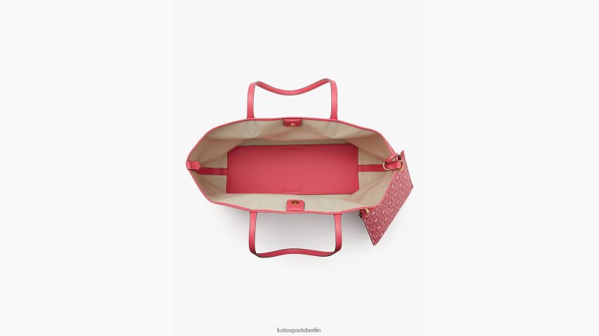 de Kate Spade Frauen Große Sutton-Tasche mit Blumenmonogramm Himbeermarmelade multi NB82J2202 Zubehör