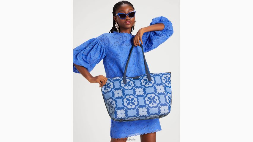 de Kate Spade Frauen Große Sutton-Tasche mit Blumenmonogramm Weltraum Multi NB82J2203 Zubehör