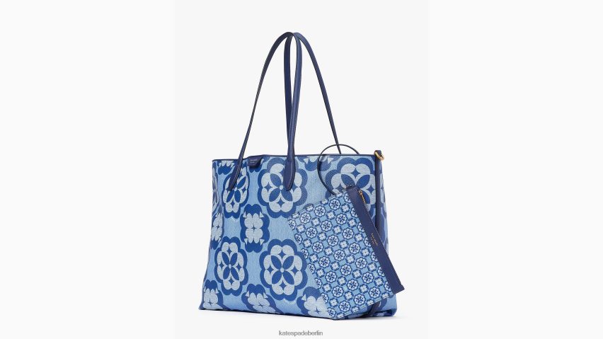 de Kate Spade Frauen Große Sutton-Tasche mit Blumenmonogramm Weltraum Multi NB82J2203 Zubehör