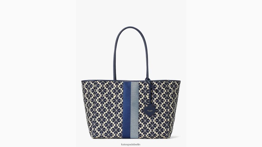 de Kate Spade Frauen Große Tragetasche mit Blumen-Jacquard-Streifen blau-multi NB82J2206 Zubehör