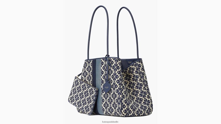 de Kate Spade Frauen Große Tragetasche mit Blumen-Jacquard-Streifen blau-multi NB82J2206 Zubehör