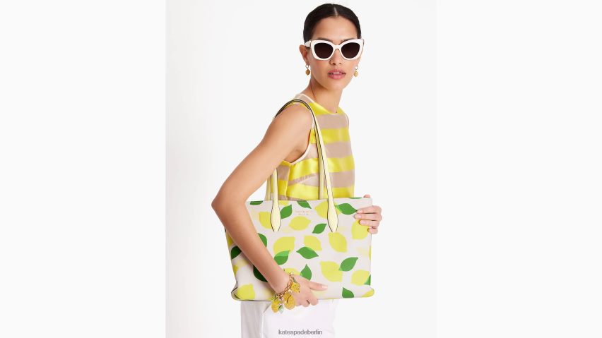 de Kate Spade Frauen Große Tragetasche mit Zitronenwurf für den ganzen Tag Pergament multi NB82J2106 Zubehör