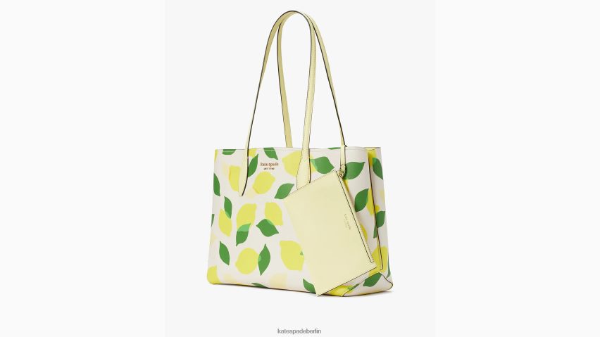 de Kate Spade Frauen Große Tragetasche mit Zitronenwurf für den ganzen Tag Pergament multi NB82J2106 Zubehör