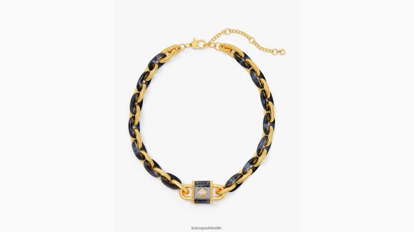 de Kate Spade Frauen Halskette mit Schloss und Statement-Gliedern Marine NB82J21020 Zubehör