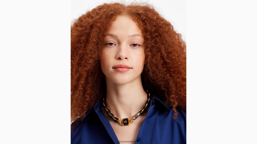 de Kate Spade Frauen Halskette mit Schloss und Statement-Gliedern Marine NB82J21020 Zubehör