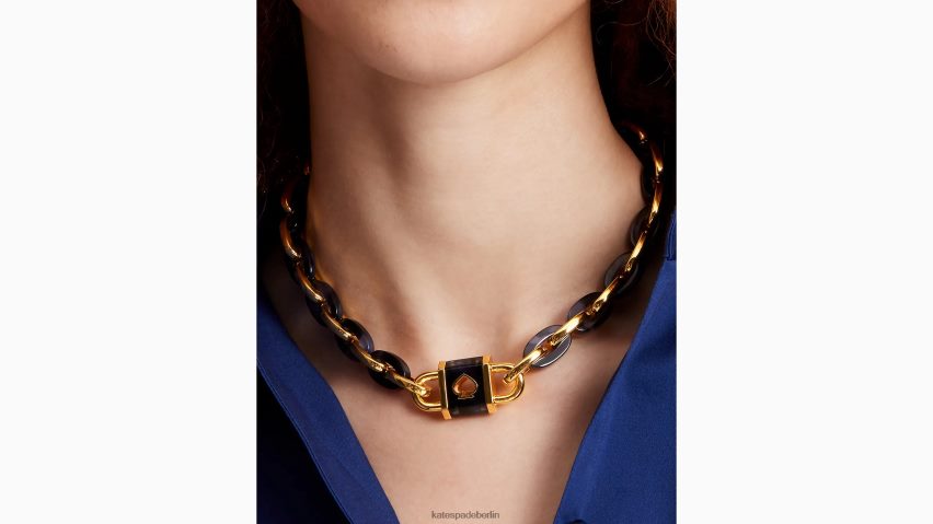 de Kate Spade Frauen Halskette mit Schloss und Statement-Gliedern Marine NB82J21020 Zubehör