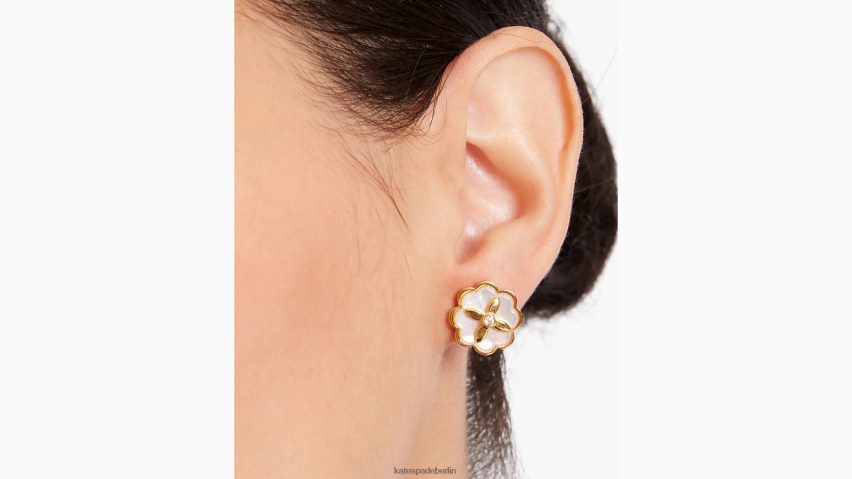 de Kate Spade Frauen Heritage-Blütenstecker creme/gold NB82J21152 Zubehör