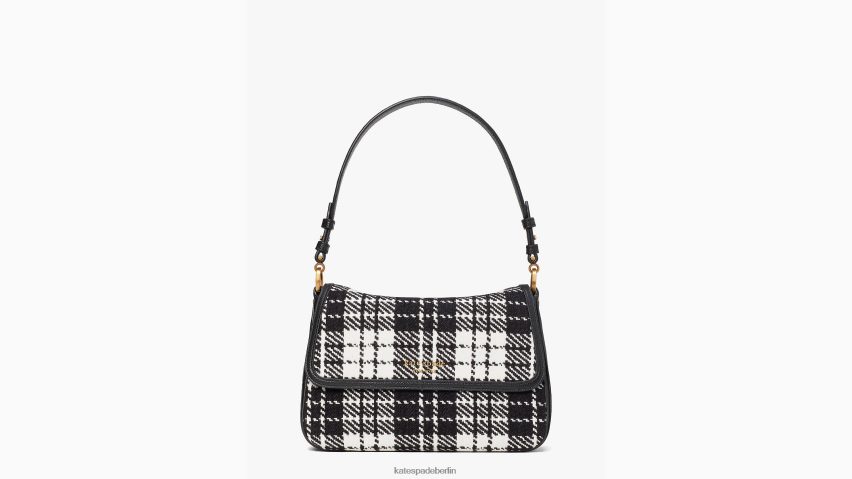 de Kate Spade Frauen Hudson Posh Plaid Jacquard mittelgroße umwandelbare Umhängetasche mit Klappe schwarz-multi NB82J2337 Zubehör