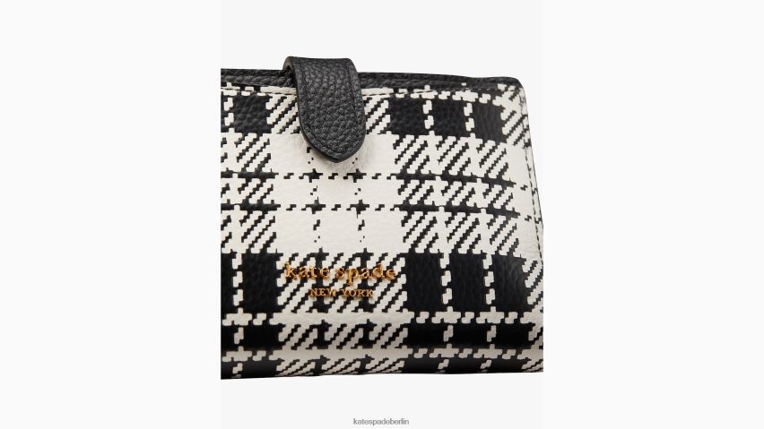de Kate Spade Frauen Hudson Posh Plaid Kleine Bifold-Geldbörse schwarz-multi NB82J2472 Zubehör