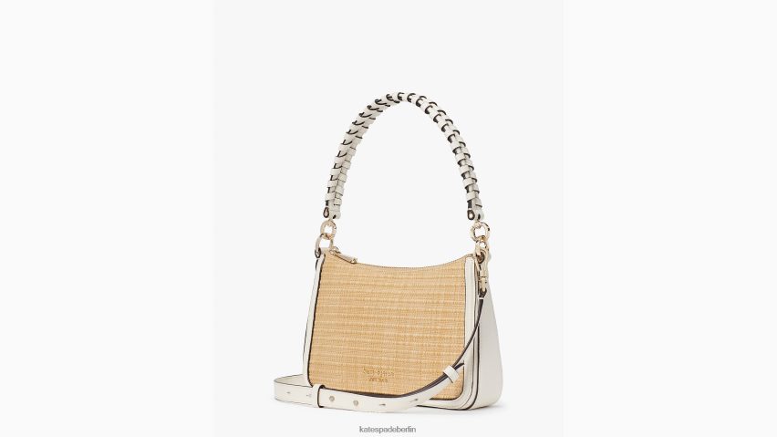 de Kate Spade Frauen Hudson Straw Medium Convertible Umhängetasche creme multi NB82J228 Zubehör