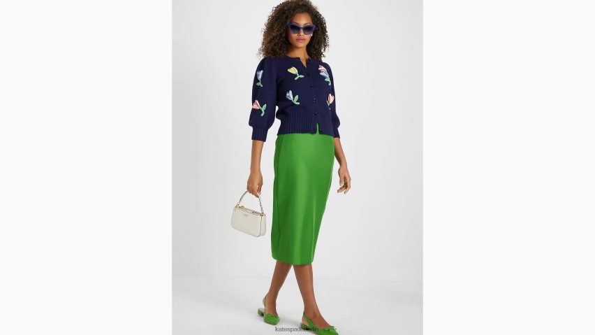 de Kate Spade Frauen Häkelblumen-Cardigan Blazer blau NB82J2768 Bekleidung