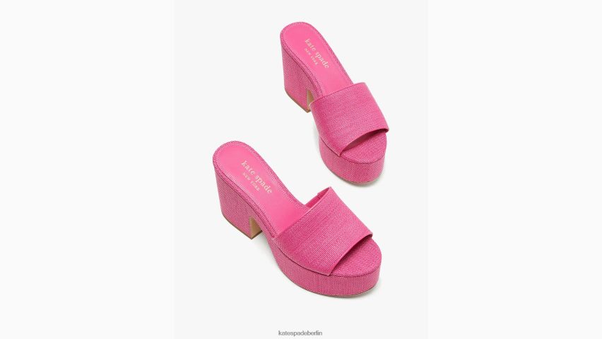 de Kate Spade Frauen Ibiza-Bast-Sandalen Rosenmarmelade NB82J2523 Schuhwerk